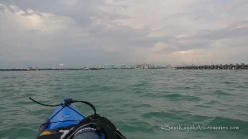 Sarasota Bay, Sarasota Skyline from kayak